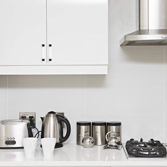 5 Piece Cabinet Pulls Black Matte 4 Inch Acrylic Kitchen Cabinet Drawer Handles - Picture 6 of 13